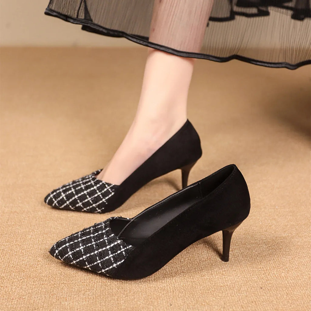 Women's Suede Pumps High Heels Point Toe Leopard for Elegant Style Shoes 49029f1c07d34104bf491f051566032b-Max-Origin Trendsi