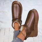Women's Ankle Boots Pu Leather Faux-Fur Platform Flats 4910c1847a394eae946df17170dba374-Max-Origin Trendsi