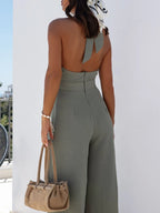 Women's Jumpsuit Wide Leg Cutout Halter Neck Backless Zipper Overall 4920bad8-2317-4143-934d-5a7f01291664-Max-Origin Trendsi