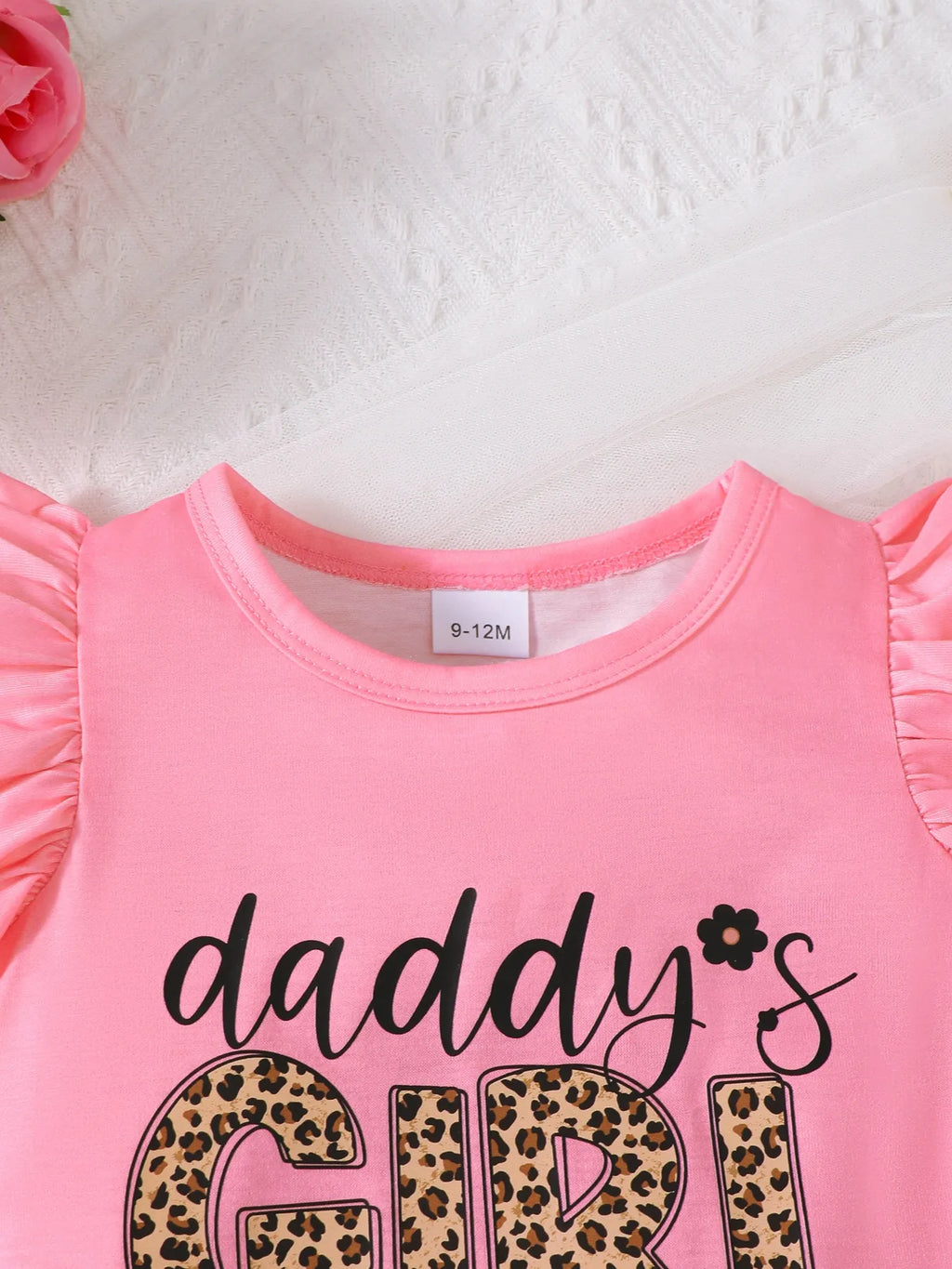 Girl Children's Pink Set Headband Letter Ruffle Sleeve Top and Shorts 3-Piece 49f02162-a7fa-4e07-9d31-06b199fe55cc-Max-Origin Trendsi