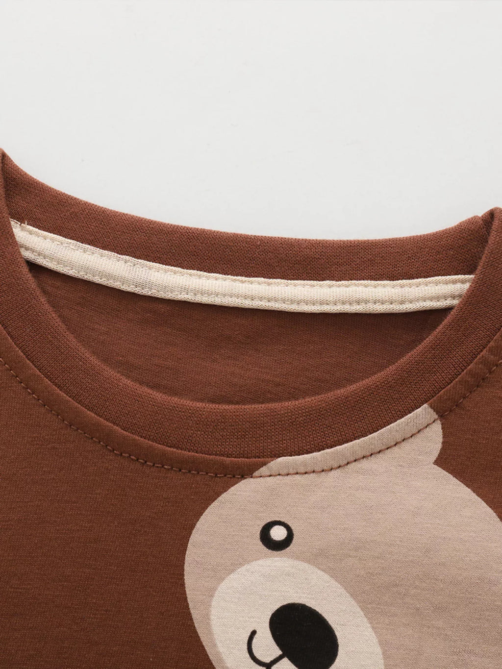 Children's Pajama Set Brown Cute Bear Print Long Sleeve 49ffb4a5ef0348569a8c9d68443a22d6-Max-Origin Trendsi