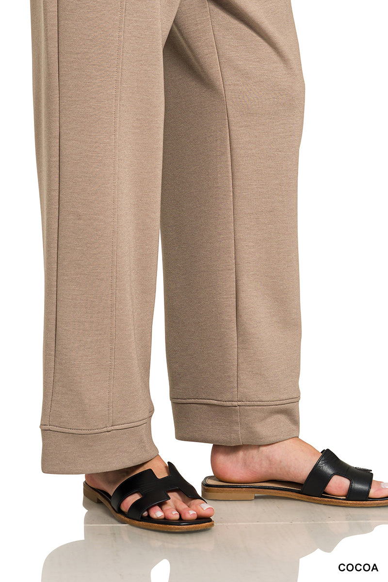 Zenana Casual Outfit Set Lightweight Scuba 3/4 Sleeve Top & Pants Set