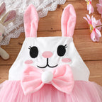 Baby Girl Easter Bunny Tutu Romper Cute 3D Rabbit Ear Infants Bodysuit + Fluffy Tulle Skirt One-Piece Newborns