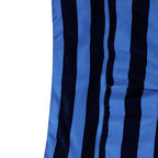 Sporty Women's Set Blue Striped Halter Neck Two-Piece Set with Top and Shorts