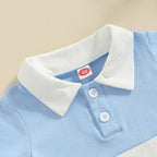 Newborn 0-18 Baby Jumpsuit Casual Color Blocking Shirt Cotton Comfortable For Boys