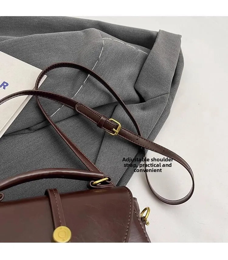 Women's Vintage Style Messenger Bag High Quality Soft Leather Flap Crossbody Bag