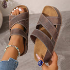 Casual Thick Bottom Platform Sandals Women's Summer Fashion Cross Strap Flat