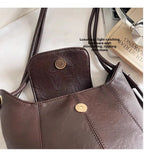 Fashion New Bucket Crossbody Bag Knot Strap Medium PU Leather Flap Shoulder Bag