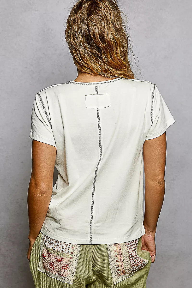 POL Contrast Stitching Round Neck Short Sleeve T-Shirt 4a18a990-a1f1-4b0b-8979-27d2fe494ae9-Max-Origin Trendsi