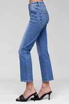 RISEN Women's Jeans High Rise Crop Straight Tummy Control Medium Wash Denim 4a3aec96-c1a9-4da6-9862-c96f71cad51a-Min Trendsi