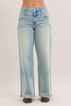 Judy Blue Straight Jeans High Waist Column Medium Wash Denim Pants MD 4a3fb40b-f937-4b05-bc31-f4e4602a3c9b-Max-Origin Trendsi