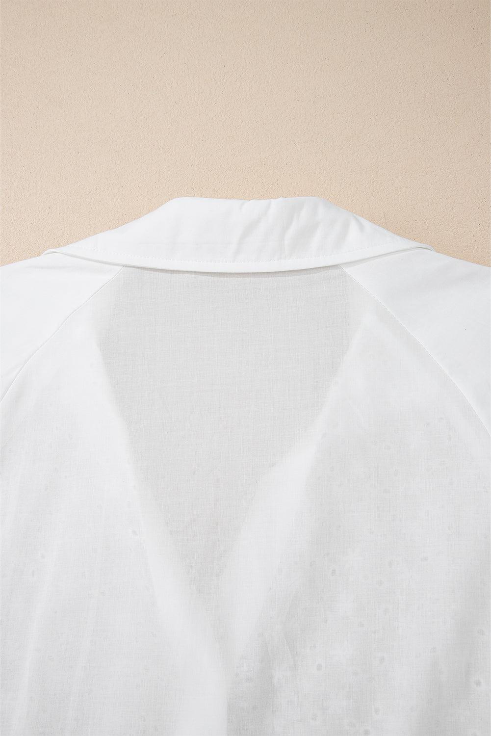 White Shirt Embroidered Eyelet Collared Neck Long Sleeve Blouse 100% cotton 4a554c0e-479e-465d-b22d-17851ed947d6-Max Trendsi