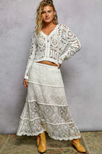 POL Crochet Cropped Cardigan Off White Womens V-Neck Long Sleeve 4a71fc6e-1846-46ce-ad28-f90f454f9ced-Max-Origin Trendsi