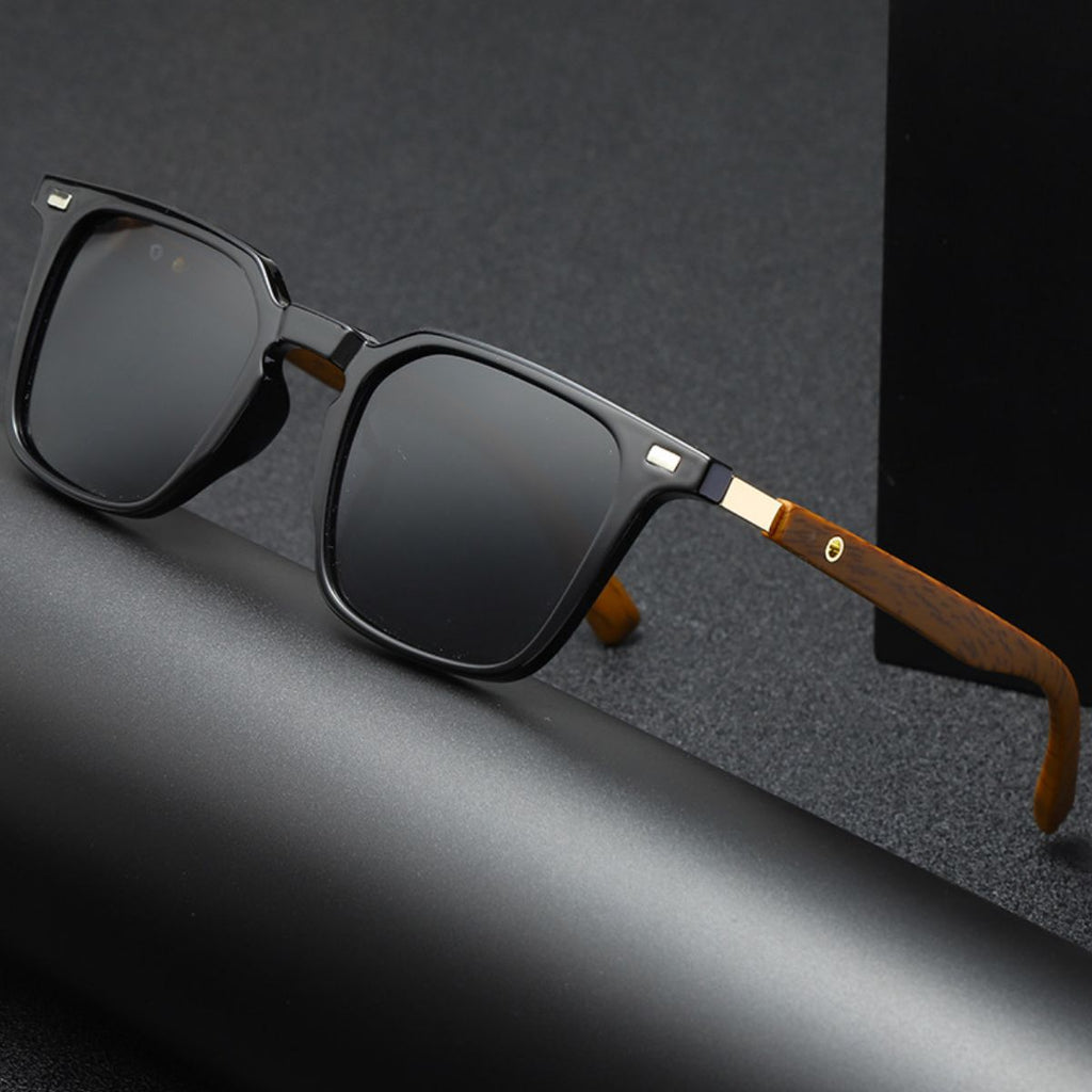 Square Frame Sunglasses with UV400 Protection, Polycarbonate Lenses and Frame, Alloy Temples - One Size
