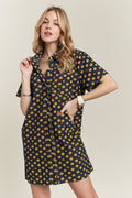 ADORA Floral Denim Shirt Mini Dress Short Sleeve Pocketed Dark 4a962f9c-103f-4e3b-ade3-ffe032f86bf2-Min Trendsi