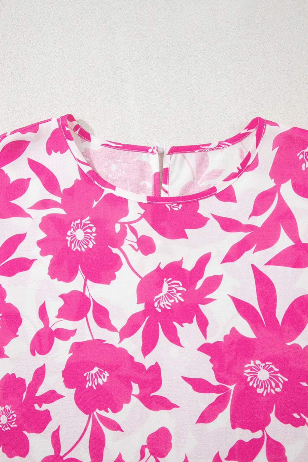 Women's Blouse Floral Print Hot Pink Short Sleeve Casual Top 4aa9baee-70b5-43cd-9f74-8efb51cd56e4-Max-Origin Trendsi
