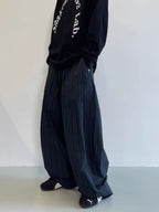 Men's Wide Leg Casual Pants with Pockets, 95% Polyester 5% Spandex, Machine Washable
