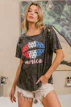 BiBi Cotton T-shirt Laser Cut Mineral Washed Distressed Old Glory Lip Print Top 4ae75e5a005e4c91b11a2121edd46fe0-Max-Origin Trendsi