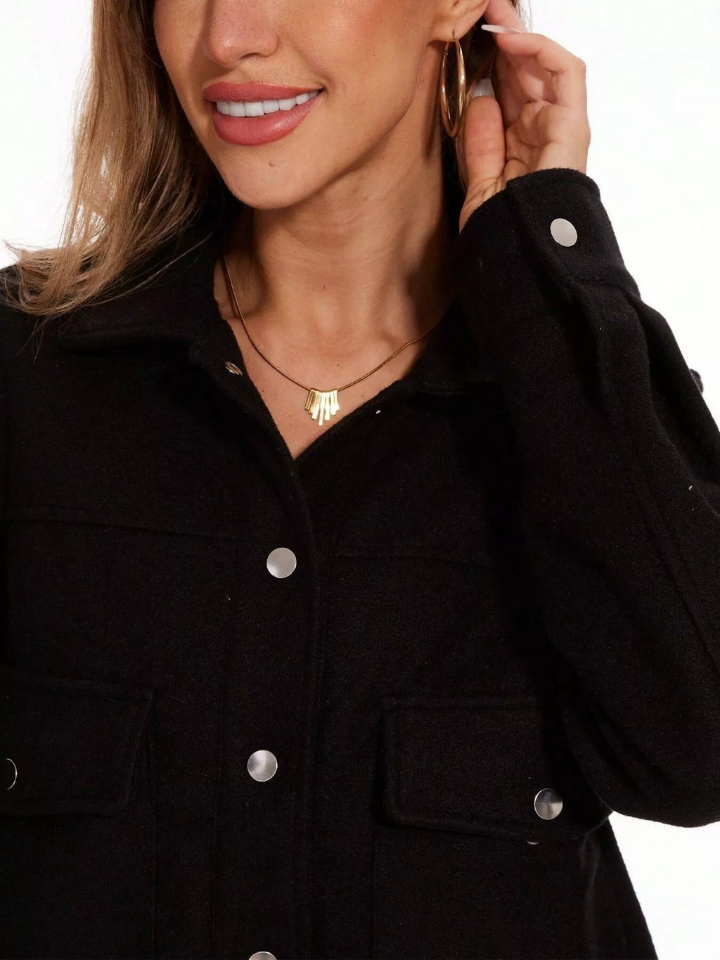 Womens Jacket Cropped Snap Down Long Sleeve Casual Outwear 4bb4bba5-5ee1-445b-a7b2-2d138377f39a-Max-Origin Trendsi