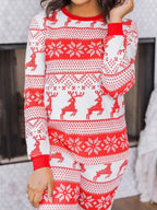 Christmas Pattern Women Loungewear Set Round Neck Top and Pants Set 4bf147e0-e6a9-4f70-85e8-981bc2d9b837-Max Trendsi