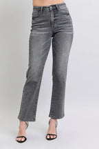 Judy Blue Gray Jeans High Waist Rhinestone Straight Pants 4c10fb4c3f10422a99021a0e8fd4e4b9-Max-Origin Trendsi