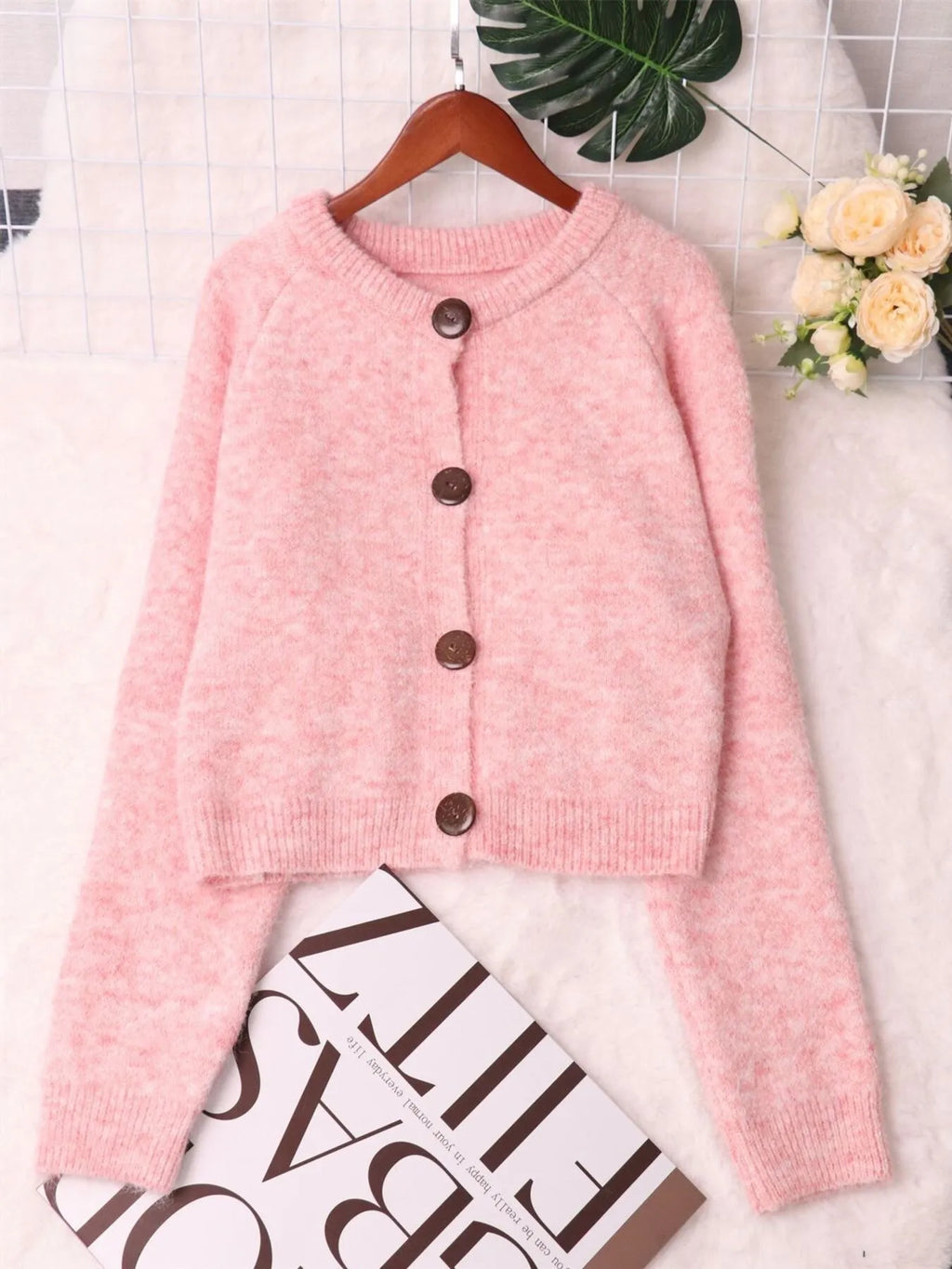 Women's Cardigan Button-Up Raglan Sleeve Casual Knit Top 4c25f55647ed4fbb8ceb2650ce29b457-Max-Origin Trendsi