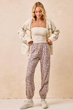 BiBi Women Leopard Track Pants Side Lines Elastic Waist with Pockets 4c4af4fd919945c799135e55148457e5-Max-Origin Trendsi
