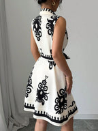 Mini Shirt Dress Printed Sleeveless Bow Tie Waist Buttoned A-Line S-2XL 4c82ed56-650c-4d03-a73f-f69285395a66-Max-Origin Trendsi