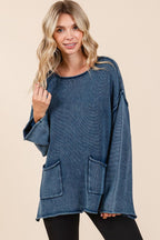 Mittoshop Sweater Mineral Wash Patch Pocket Cut Edge 4c962eee-54aa-41e5-a0f0-f1d5a873f116-Max Trendsi