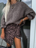 Sweater Round Neck Long Sleeve Soft Warm Solid Knitwear Olive Brown 4cb376f0-71ca-4429-ac53-b912900194ea-Max Trendsi