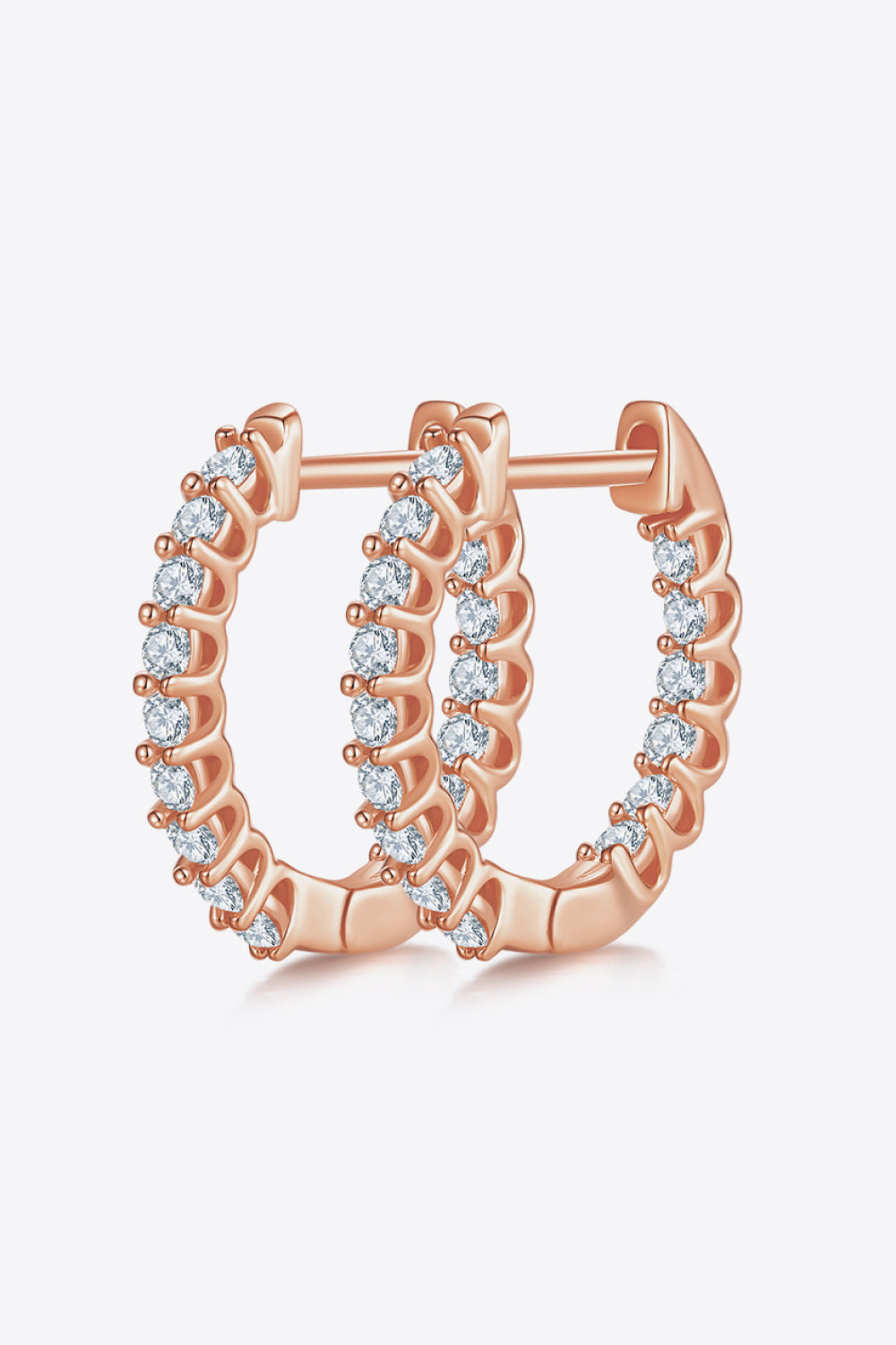 Silver Hoop Earrings Moissanite 0.45 Carat 925 Sterling 18K gold-plated Jewelry Rose Gold One Size 4ce602f6d74d4914b1b253fb2175edfe-Max Trendsi