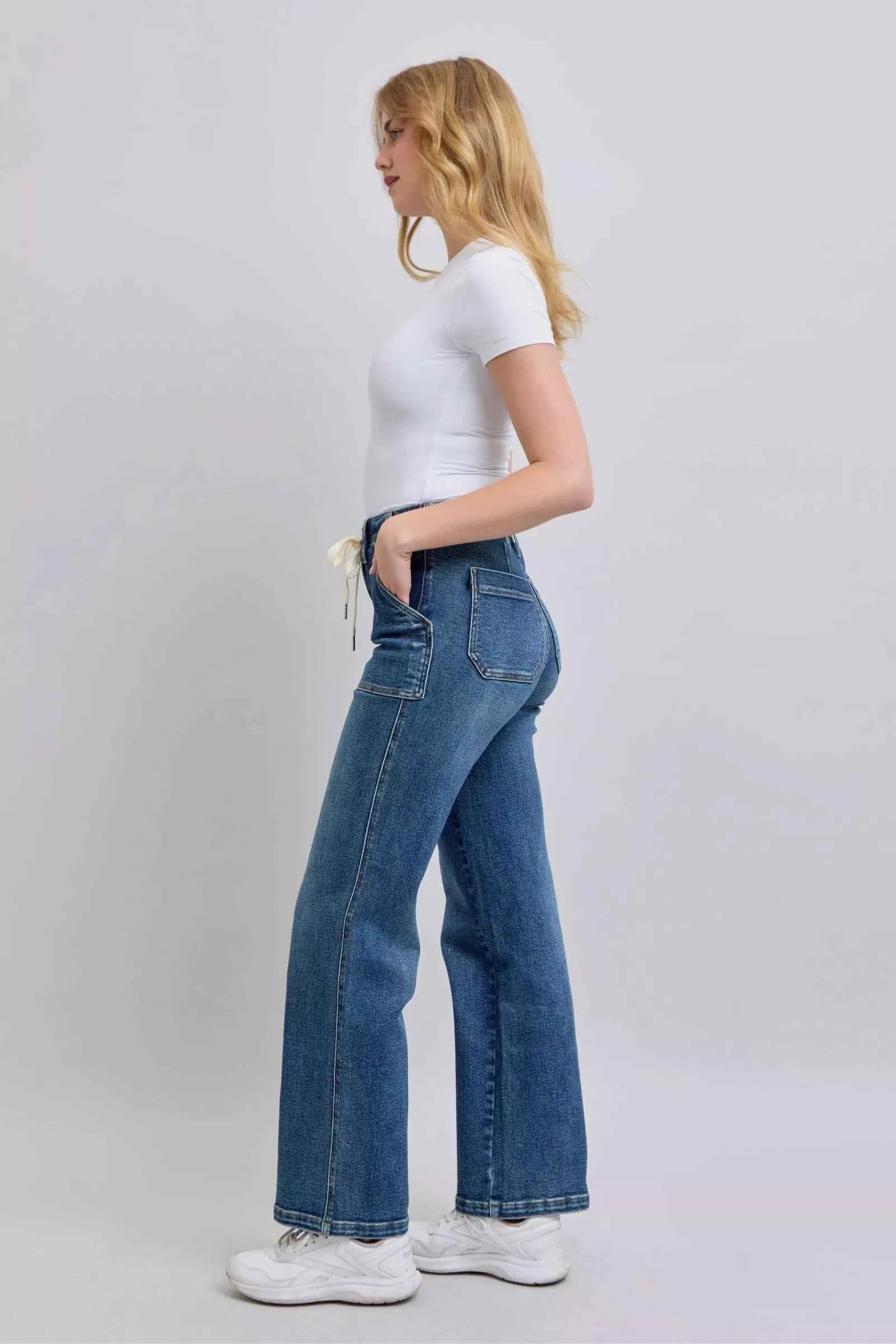 Judy Blue Straight Jeans Drawstring High Waist with Front Pockets 4d29622a-b2dc-4d1c-92dc-bd677ab36b53-Max-Origin Trendsi