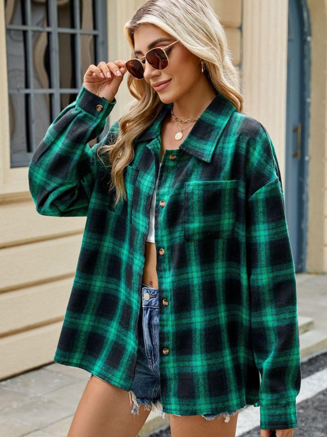 Plaid Shirt Collared Neck Long Sleeve Patch Pockets 4d47bb0f-f816-403e-9e80-849f0e5a7489-Max_03d9a86b-3be7-40e6-b679-335b646a515c Trendsi