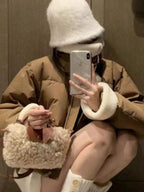 Womens Crosbody Bag Mini Kaki Fluffy Fur with Leather Accents 4d638a5f-ffc5-4832-8e14-bd8d92cb2d4e-Max-Origin Trendsi