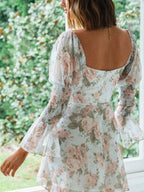 Floral Mini Dress Sweetheart Neck Ruffled Long Sleeve Lightweight Smocked 4d73bf2b-8185-405e-893b-78d29563da0d-Max-Origin Trendsi