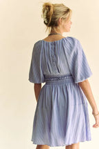 Davi & Dani Mini Dress Lavender Ruffle Puff Sleeve with Back Button 4d8b150d2806492191a44177335967e5-Max-Origin Trendsi