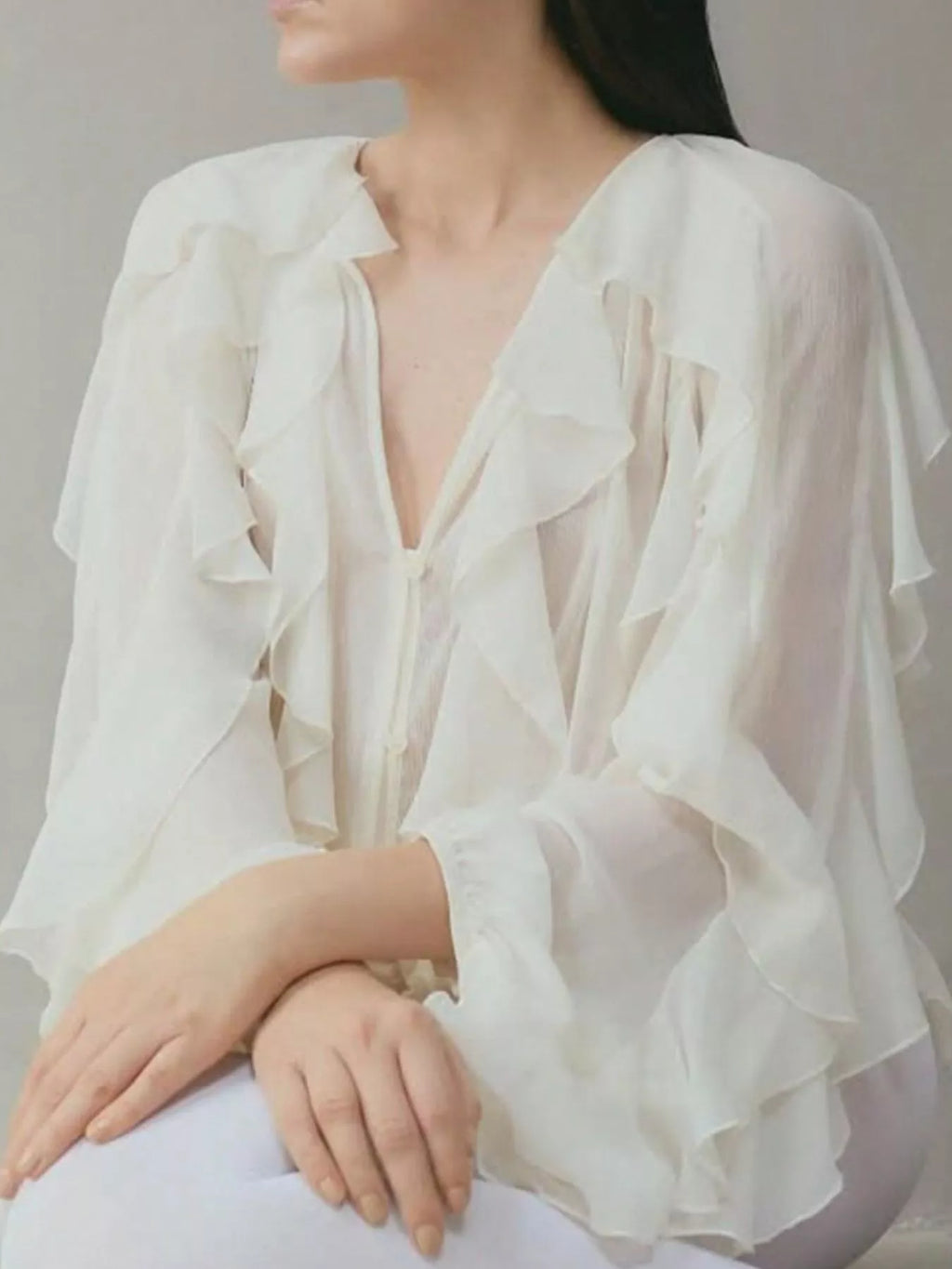 Womens Blouse Ruffled Layered Sheer Long Sleeve Top White 4d935eac-ecdb-4c1c-b147-5ddd4de158bb-Max-Origin Trendsi