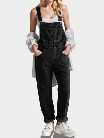 Black Denim Overalls Women's Square Neck Wide Strap Full Size Jumpsuit Black 4d94d67e-b195-49a2-a458-419e10712434-Min Trendsi