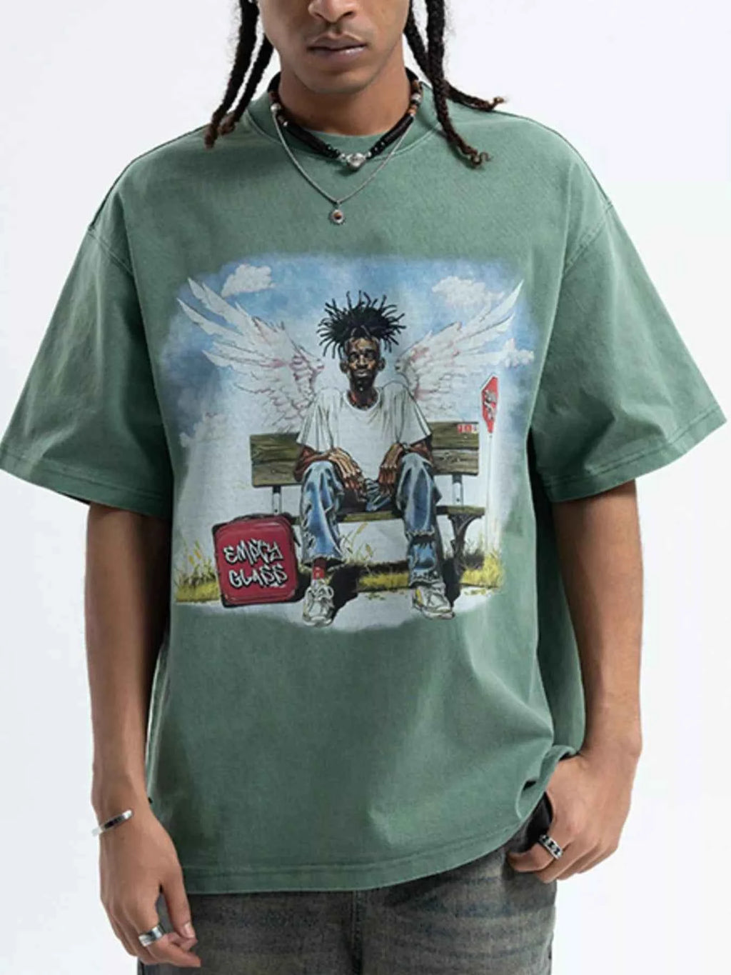 Men's Graphic Oversized Washed T-Shirt