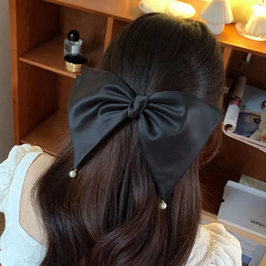 Women's Hair Clip Satin Pearl Big Bow Accessory 4ddad2a8-d3da-46e9-a45f-de868808fdd7-Max-Origin Trendsi
