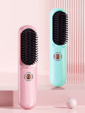 Portable Heated Hair Straightening Comb with Constant Temperature and Anti-scald Features, 1-Piece, ABS Material