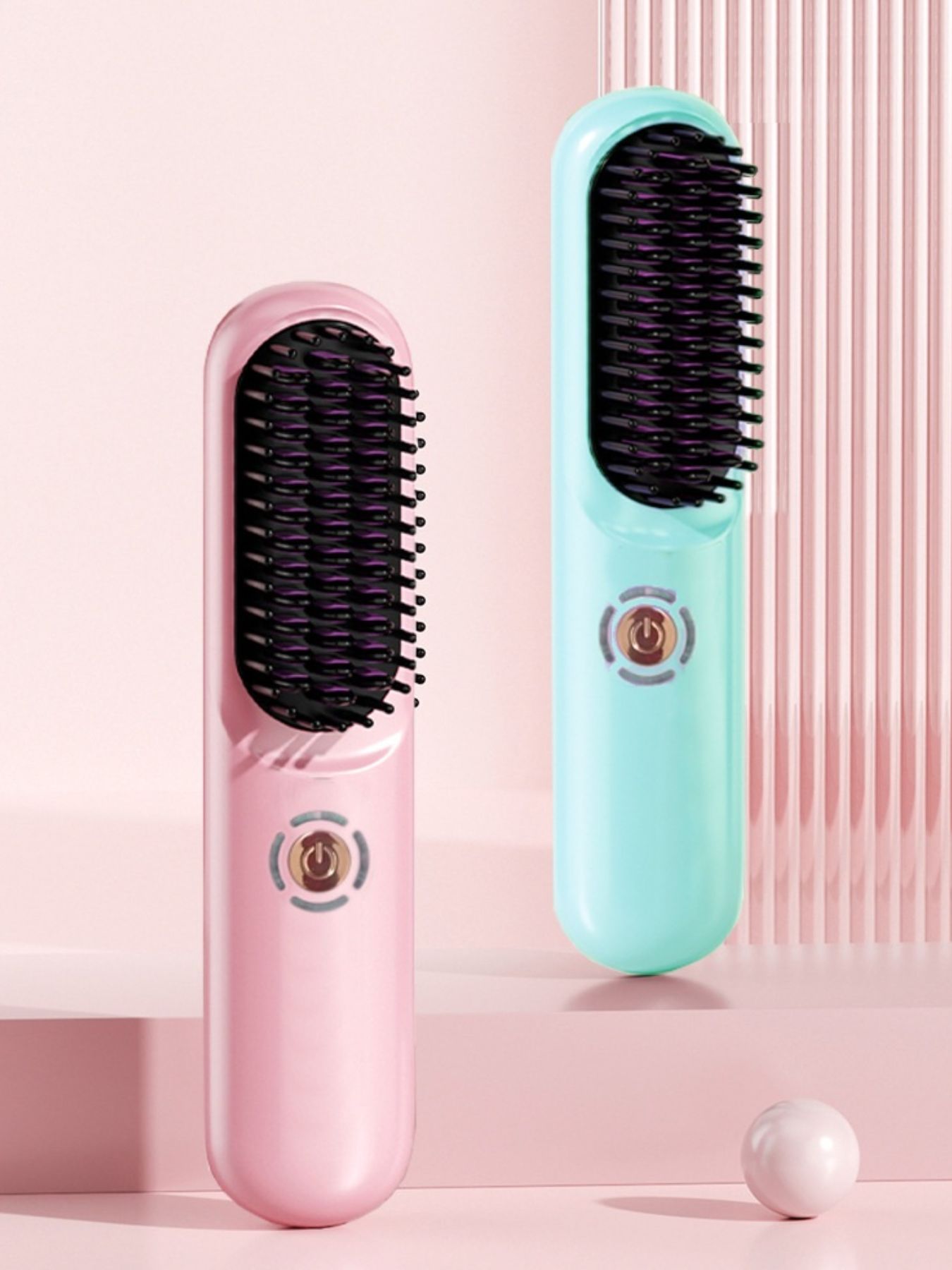 Portable Heated Hair Straightening Comb with Constant Temperature and Anti-scald Features, 1-Piece, ABS Material