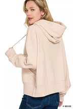 Zenana Womens Hoodie Beige Oversized Fleece Kangaroo Pocket 4e022fba-0b30-45c3-a10a-3eb0a6b2f0c0-Max-Origin Trendsi