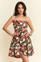 Davi & Dani Mini Dress Black Floral Scalloped Cutout Back Ruffled 4e09e3f3e01548d09c0be161580a8d45-Max-Origin Trendsi