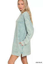 Zenana Mini Dress Ash Blue French Terry Acid Washed with Pockets 4e1d3e4ad597452e95c35305f0eda728-Max-Origin Trendsi