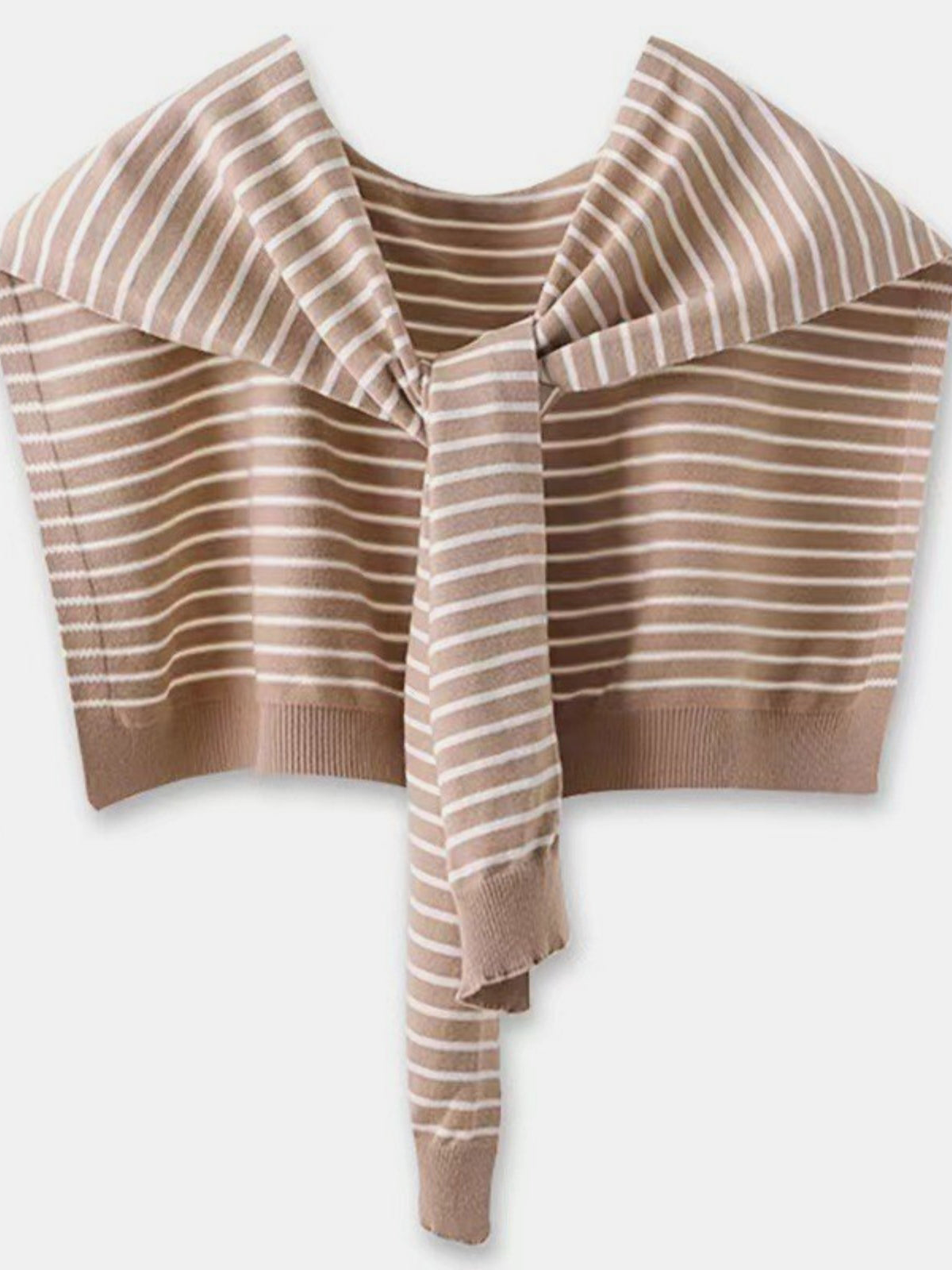 Striped Wrap Women Knit Stretch Neck Scarves Fashion Accessories Camel One Size 4e3324ce-004c-412a-b302-9507787f577f-Max Trendsi