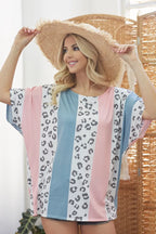 BiBi T-shirt Leopard Stripe Pink Blue Printed French Terry Oversized Top 4e83086fadb748f79c1fc21cc80fc0fa-Max-Origin Trendsi
