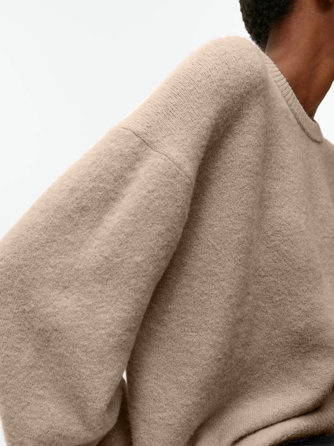 Women Sweater Round Neck Drop Shoulder Long Sleeve Soft Solid Pullover 4eb82b51-1330-4b63-a1fb-56b5f4ab47f0-Max Trendsi