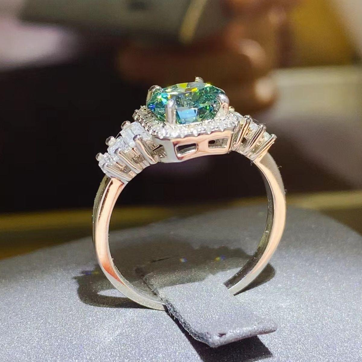 Silver Ring 3 Carat Moissanite 925 Sterling Jewelry 4ec4e3b9-c0f6-46ae-9209-323066d87002-Max Trendsi