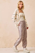 BiBi Women Leopard Track Pants Side Lines Elastic Waist with Pockets 4ed1a61bb82e4b1cb728966a247ebe8b-Max-Origin Trendsi